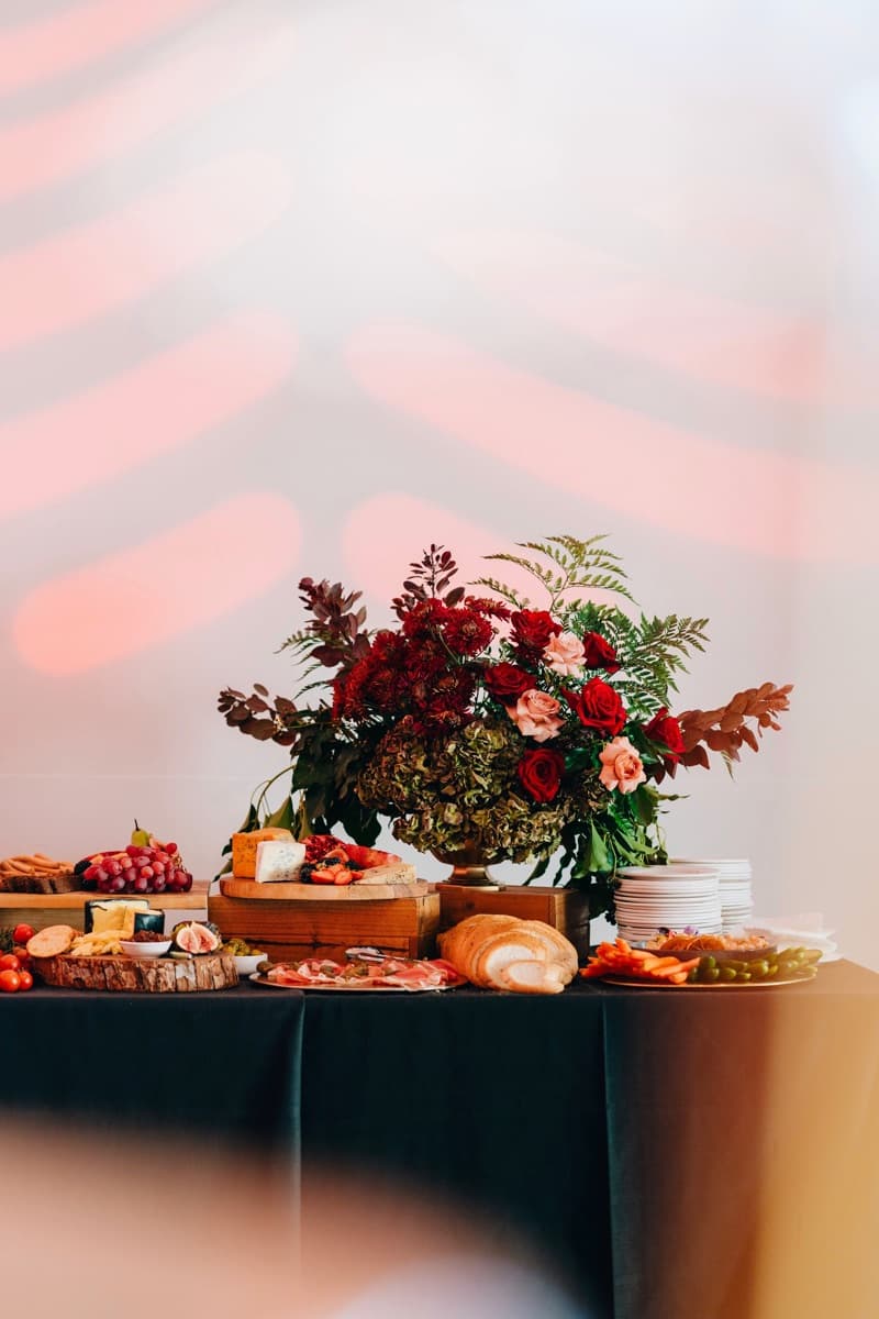 Event catering detail with seasonal fruit and cheese pairings for Adelaide office catering