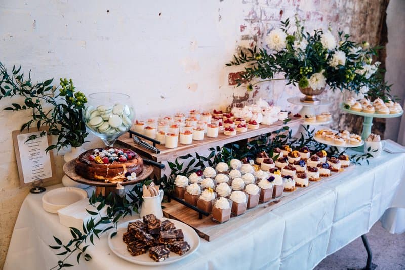 Dessert table at a venue styled by Rose